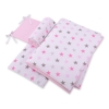 Baby Crib/Cot Bedding set 3-pcs - stars gray - pink/ pink