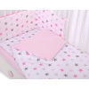 Baby Crib/Cot Bedding set 3-pcs - stars gray - pink/ pink