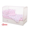 Baby Crib/Cot Bedding set 3-pcs - stars gray - pink/ pink