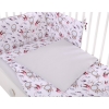 Baby Crib/Cot Bedding set 3-pcs - swallows pink