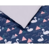 Baby Crib/Cot Bedding set 3-pcs - Swans navy blue