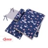 Baby Crib/Cot Bedding set 3-pcs - Swans navy blue