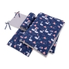 Baby Crib/Cot Bedding set 3-pcs - Swans navy blue