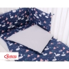 Baby Crib/Cot Bedding set 3-pcs - Swans navy blue