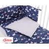 Baby Crib/Cot Bedding set 3-pcs - Swans navy blue