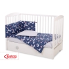 Baby Crib/Cot Bedding set 3-pcs - Swans navy blue
