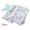 Baby Crib/Cot Bedding set 3-pcs - unicorn mint