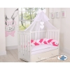 Baby Crib/Cot Braided Bumper 180cm - white-dark pink-pink