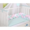 Baby crib Knot bumper- white-pink-mint