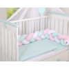 Baby crib Knot bumper- white-pink-mint