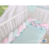 Baby crib Knot bumper- white-pink-mint