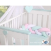 Baby crib Knot bumper- white-pink-mint
