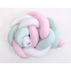 Baby crib Knot bumper- white-pink-mint