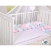 Baby crib Knot bumper- white-pink-mint