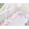Baby crib Knot bumper- white-pink-mint