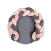 Baby donut pillow/ braided bumper play mat 2 in 1 - beige-pastel pink-anthracite