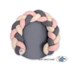 Baby donut pillow/ braided bumper play mat 2 in 1 - beige-pastel pink-anthracite