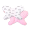 Baby Double-sided Anti Shock Pillow "BUTTERFLY" - clouds gray/pink