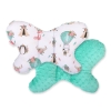 Baby Double-sided Anti Shock Pillow "BUTTERFLY" - foxes beige/mint