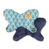 Baby Double-sided Anti Shock Pillow "BUTTERFLY" - mint forest/dark blue