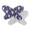 Baby Double-sided Anti Shock Pillow "BUTTERFLY" - rabbits navy blue/gray