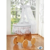 Baby Moses Basket on Wheels / Wicker drape crib- Amelie gray