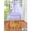 Wicker Crib with drapes - Amelie lilac