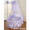 Wicker Crib with drapes - Amelie lilac
