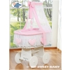 Baby Wicker Crib with Drapes - Amelie pink
