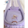 Baby Moses Basket on Wheels / Wicker drape crib- Bear with bow lilac