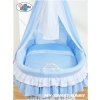 Wicker drapes crib- Bellamy blue
