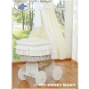 Wicker Crib with Crapes - Bellamy cream