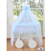 Baby Moses Basket on Wheels / Wicker drape crib Deluxe- Amelie blue