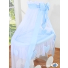 Baby Moses Basket on Wheels / Wicker drape crib Deluxe- Amelie blue