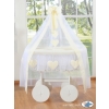 Baby Moses Basket on Wheels / Wicker drape crib Deluxe- Amelie cream