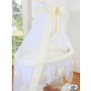 Baby Moses Basket on Wheels / Wicker drape crib Deluxe- Amelie cream