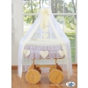 Baby Moses Basket on Wheels / Wicker drape crib Deluxe- Amelie cream