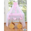 Baby Moses Basket on Wheels / Wicker drape crib Deluxe- Amelie pink