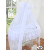 Baby Moses Basket on Wheels / Wicker drape crib Deluxe- Little Angel white