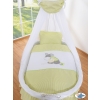 Baby Moses Basket on Wheels / Wicker drape crib- Donkey Luca green