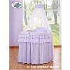 Baby Moses Basket on Wheels / Wicker drape crib- Little Prince/Princess lilac