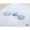 Baby Moses Basket on Wheels / Wicker drape crib- Owls beige
