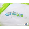 Baby Moses Basket on Wheels / Wicker drape crib- Owls green