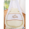 Baby Moses Basket on Wheels / Wicker drape crib- Teddy Bear Barnaba cream
