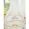 Baby Moses Basket on Wheels / Wicker drape crib- Teddy Bear Barnaba cream