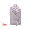 Baby nest minky with bow - hedgehogs Gray