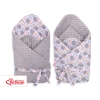 Baby nest minky with bow - hedgehogs Gray