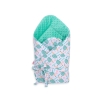Baby nest minky with bow - hedgehogs mint