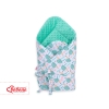 Baby nest minky with bow - hedgehogs mint
