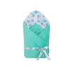 Baby nest minky with bow - hedgehogs mint